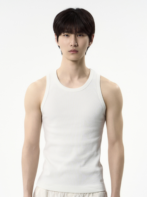 Men rib tank (ivory)