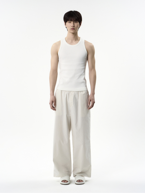 Men rib tank (ivory)