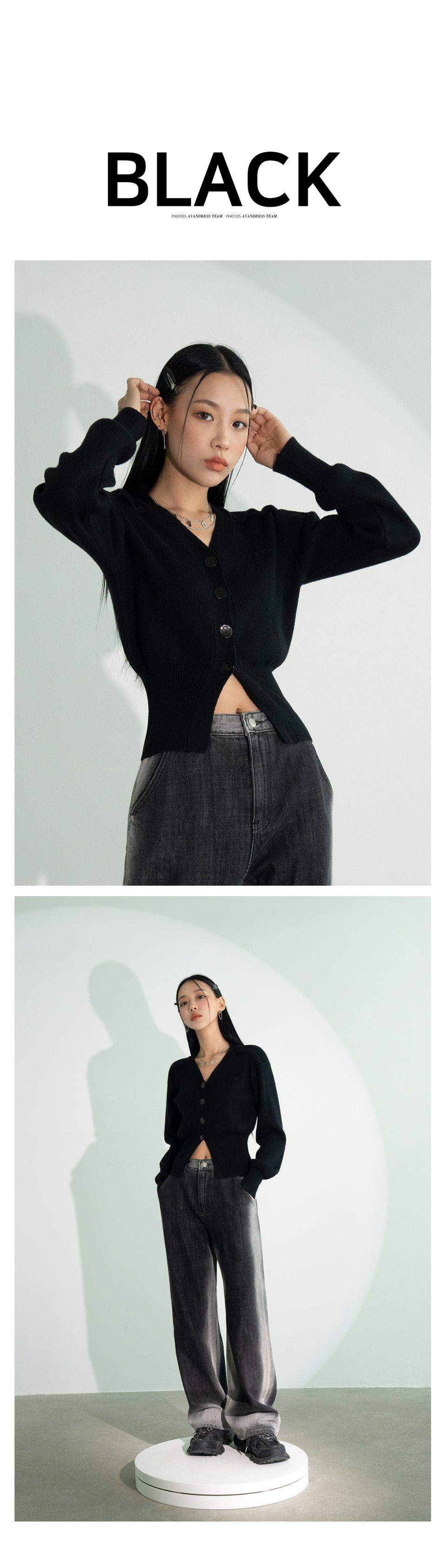 アウターその他 AVANDRESS Balloon Ribbed Cardigan CHARCOAL MUSINSA | AVANDRESS Balloon Ribbed Cardigan CHARCOAL