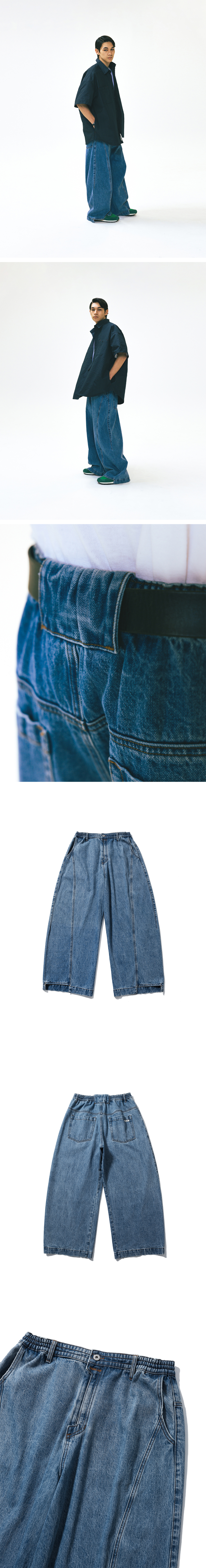 【ANGLAN】25SS★ [AG] Wide Curved Denim Pants MUSINSA | ANGLAN Wide Curved Denim Pants - Washsed Blue