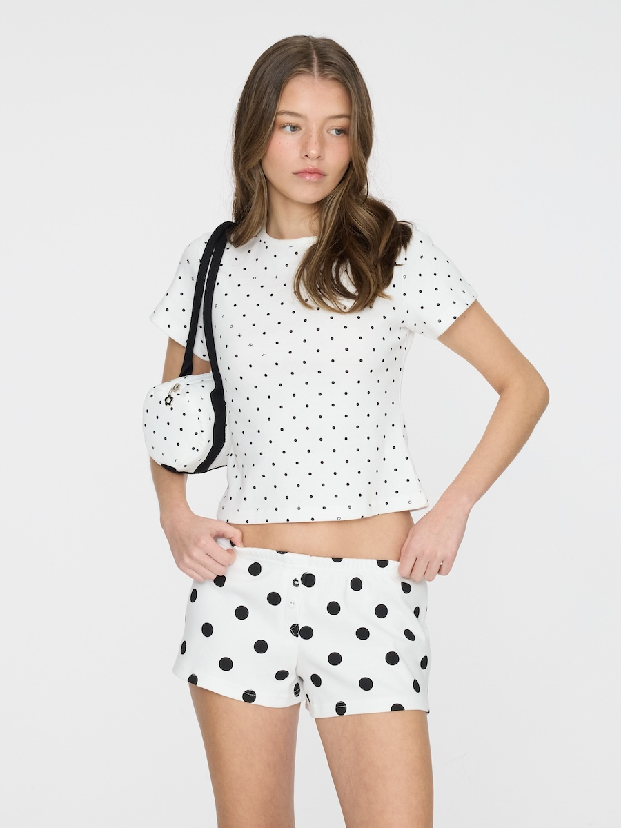 ★GLOWNY★WILD BUTTON SHORTS (ONYX FLECK)★正規品/直送料込 GLOWNY グロウニー SS25 WILD BUTTON SHORTS / ONYX FLECK - NUBIAN
