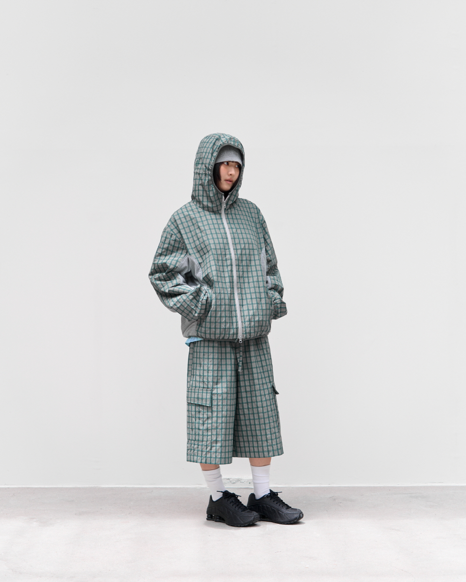 【BAON】[unisex] Mugenz Nylon Banding Cargo Bermuda Pants Tactical Cargo Shorts B-3 - grey