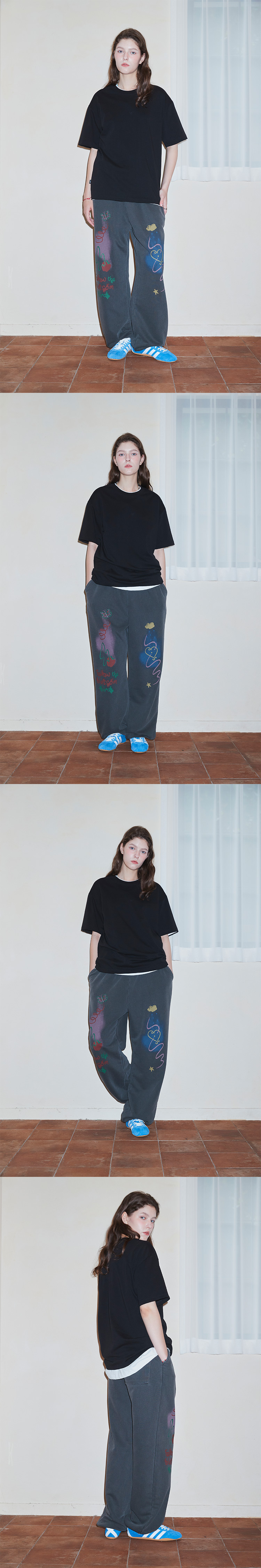 MUSINSA | CPGN STUDIO Blossom Bird Pigment Sweatpants Smoke