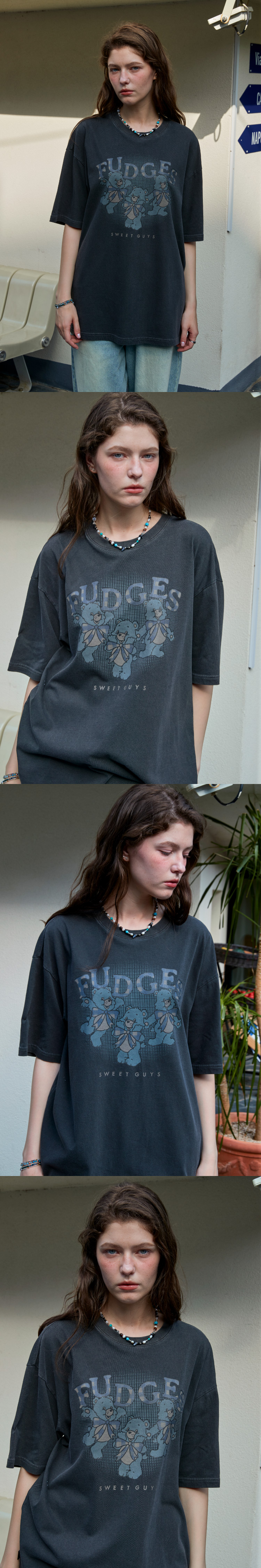 MUSINSA | CPGN STUDIO Fuzzy Bear Pigment Short Sleeve T