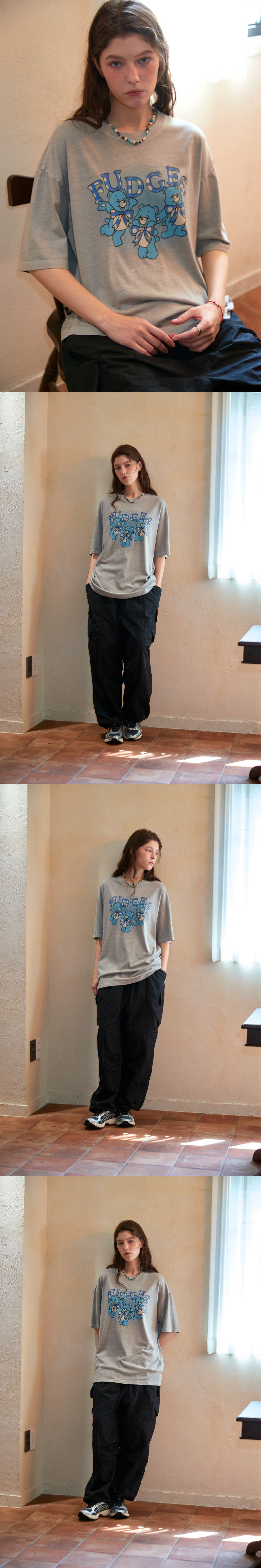 【CPGN STUDIO】25SS★ Fuzzy Bear Pigment Short Sleeve Tee CPGN STUDIO]25SS☆FUDGES BEAR PIGMENT SHORT SLEEVE T-SHIRT
