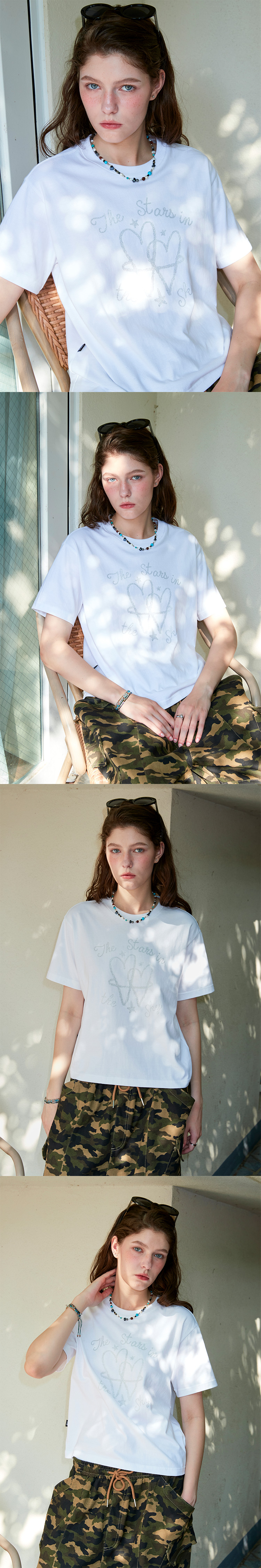 【CPGN STUDIO】25SS★ Glitter Heart CROP Short Sleeve T MUSINSA公式 | CPGN STUDIO Glitter Heart CROP Short Sleeve T