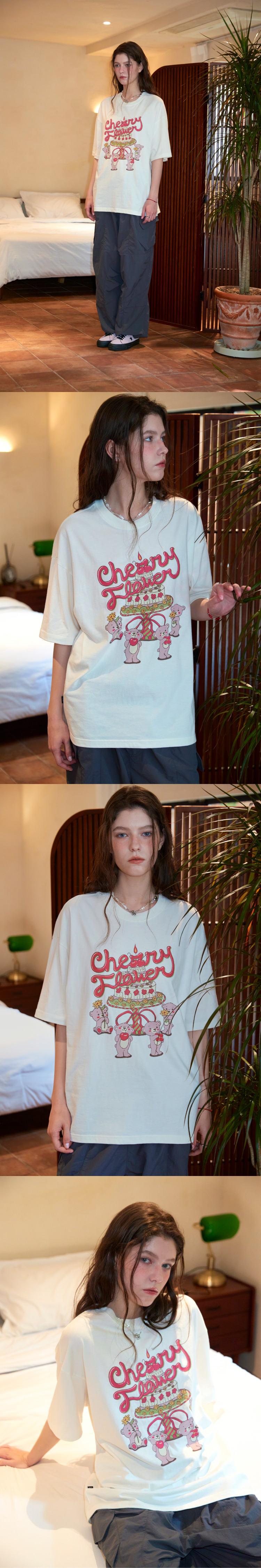 【CPGN STUDIO】25SS★ Teddys Cake Half Sleeve Tee MUSINSA | CPGN STUDIO Teddy's Cake Half Sleeve T-Shirt Cream