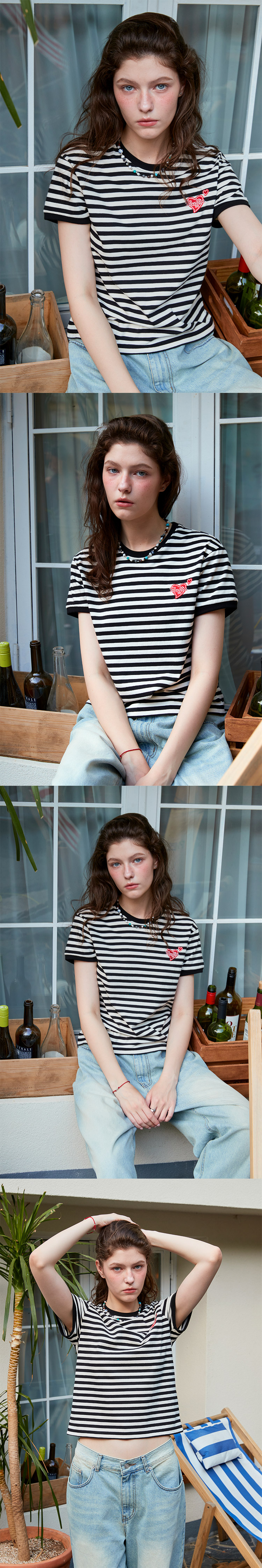 CPGN STUDIOのMUFFIN HEART STRIPES CROP RINGER Tee MUSINSA | CPGN STUDIO MUFFIN HEART STRIPES CROP RINGERTY BLACK