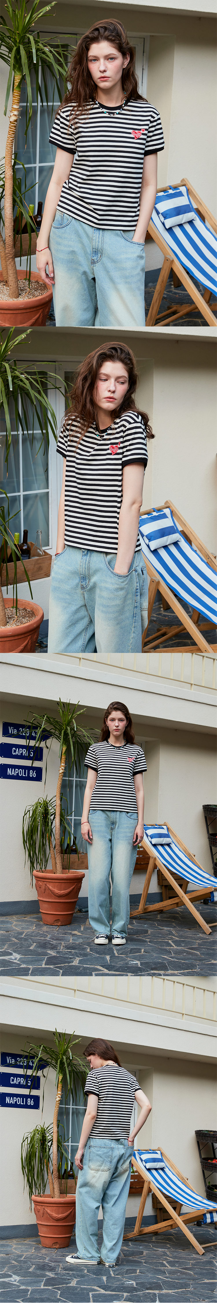 CPGN STUDIOのMUFFIN HEART STRIPES CROP RINGER Tee MUSINSA | CPGN STUDIO MUFFIN HEART STRIPES CROP RINGERTY BLACK