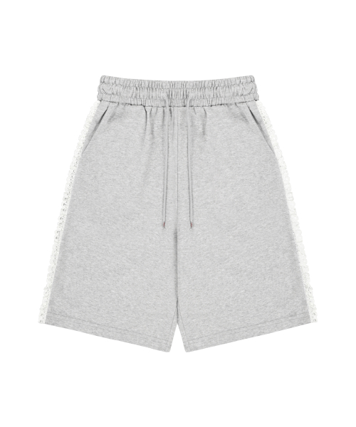 Lace Track Bermuda Shorts Black