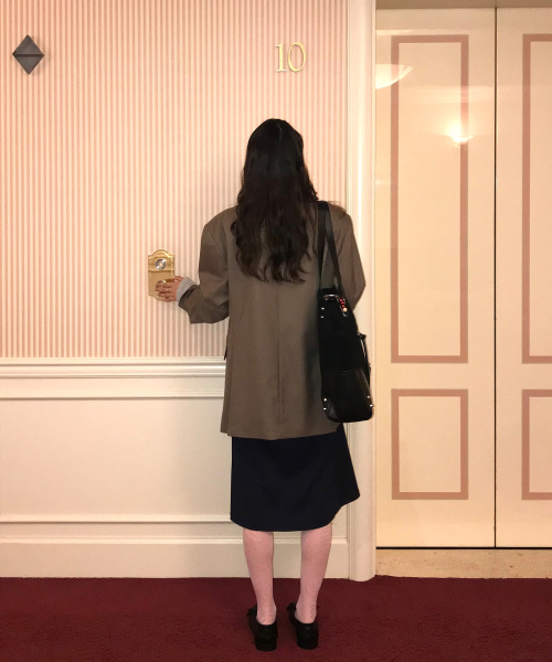 BOYFRIEND DOUBLE BUTTON JACKET_MOCHA