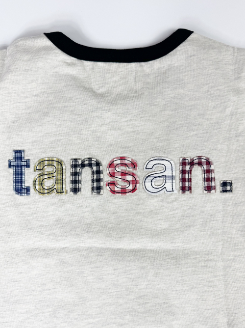 W tansan. Applique Ringer Tee in Ivory