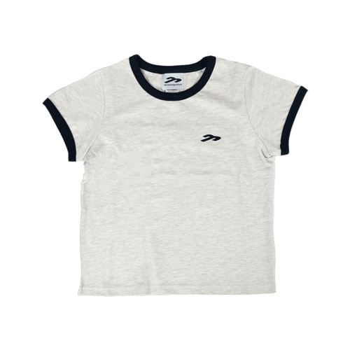 W tansan. Applique Ringer Tee in Ivory