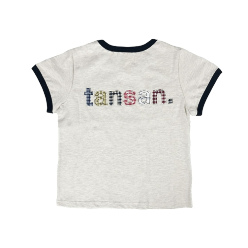 W tansan. Applique Ringer Tee in Ivory