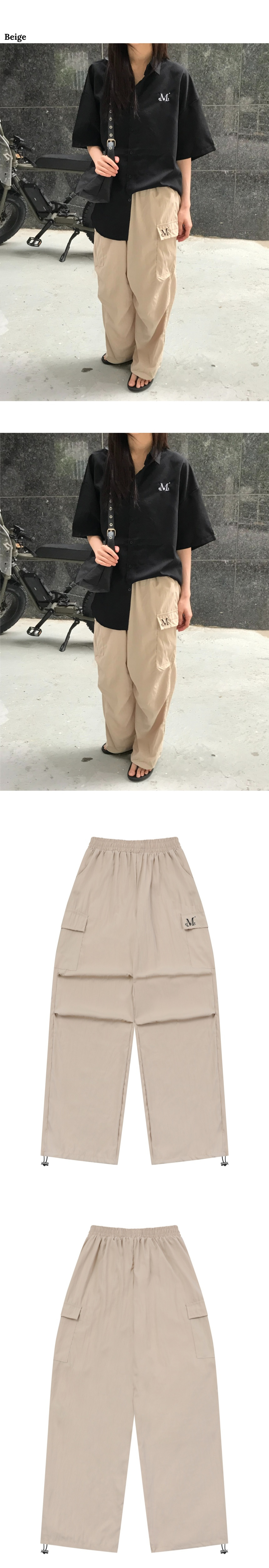 ★MUCENT★ Gross Nylon Cargo Pants MUSINSA | MUCENT Gross Poly Nylon Parachute Pintuck String