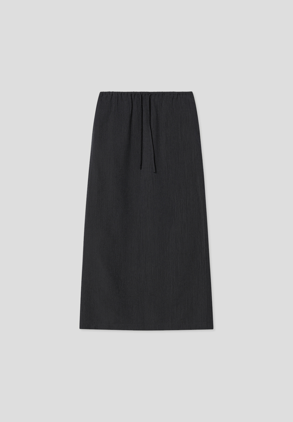 MUSINSA | POSZER Pleated Banding Maxi Skirt (Charcoal Navy)
