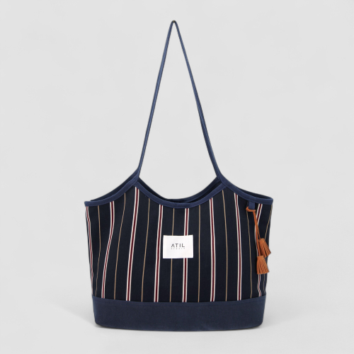 Marée Ligne Bag – Soft Tidal Stripe _ [Navy]
