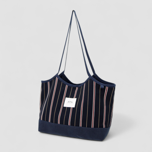 Marée Ligne Bag – Soft Tidal Stripe _ [Navy]