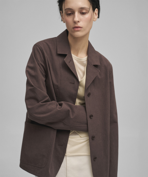 w. French Work Jacket (Charcoal Brown)