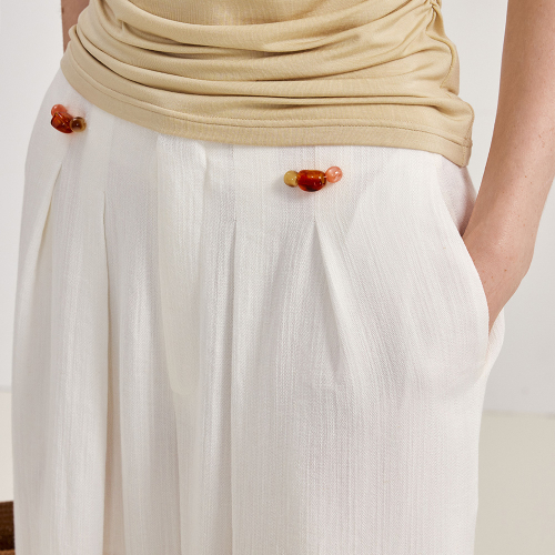 YY_Thin straight wide-leg mop pants_2color