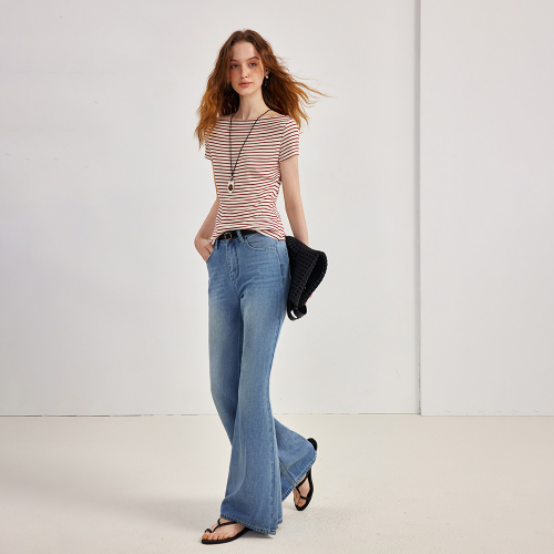 YY_Commuter slim fit flared pants_2color