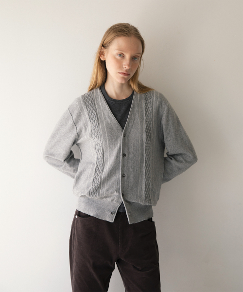 w. Homage V-neck Cardigan (Heather Gray)