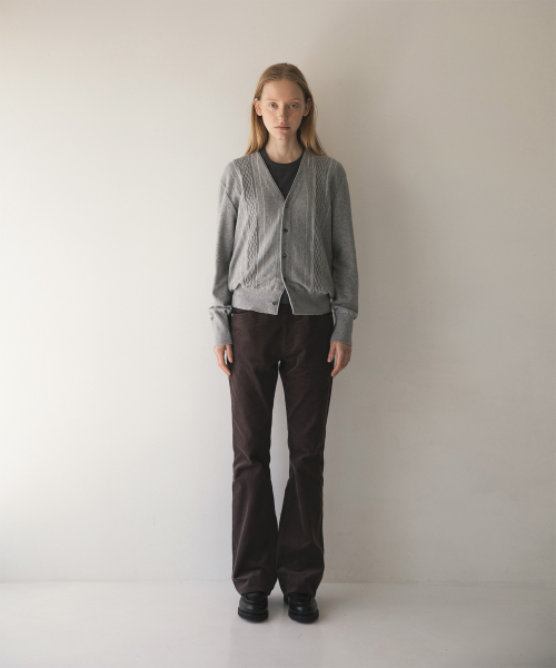 w. Homage V-neck Cardigan (Heather Gray)