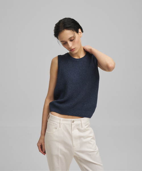 w. Paper Tencel Vest (Indigo)