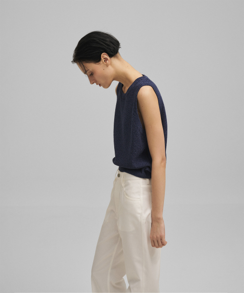 w. Paper Tencel Vest (Indigo)