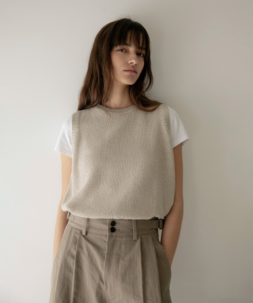 w. Paper Tencel Vest (Linen)