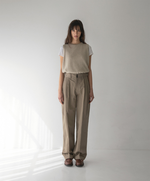 w. Paper Tencel Vest (Linen)
