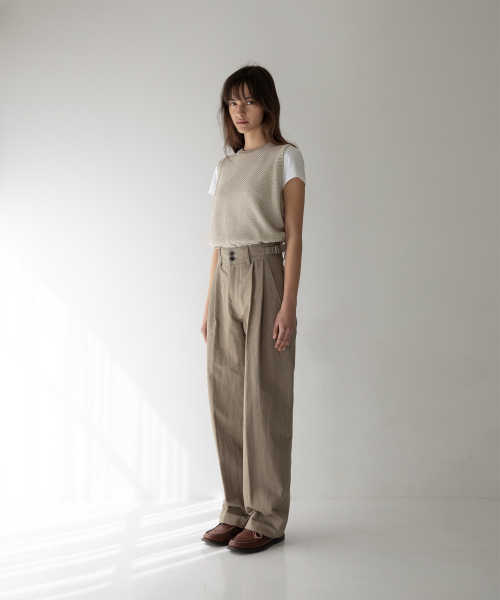 w. Paper Tencel Vest (Linen)