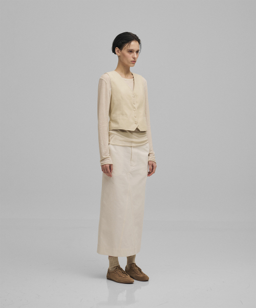 w. Jane Corduroy Vest (Ecru)