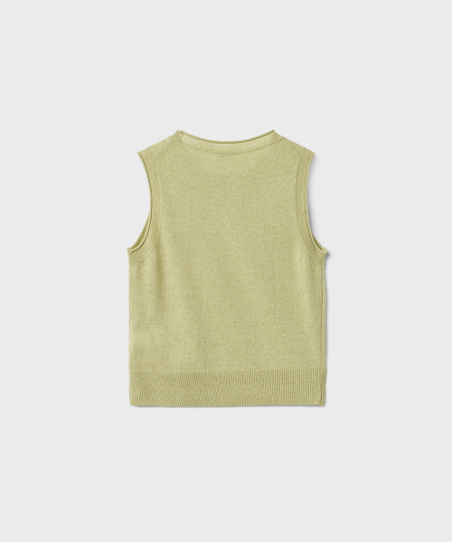 w. Pauline Rolled Knit Vest (Moss Green)