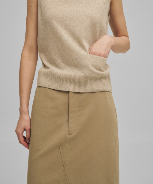 w. Pauline Rolled Knit Vest (Linen)