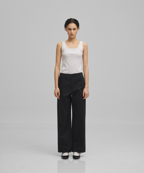 w. Scoop Neck Tank (White Melange)