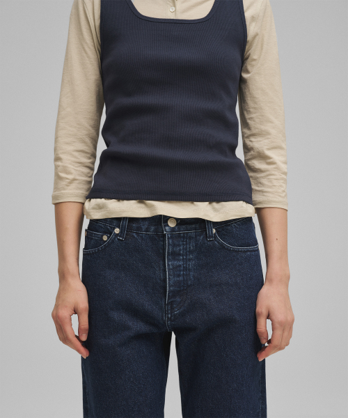 w. Scoop Neck Tank (Navy)