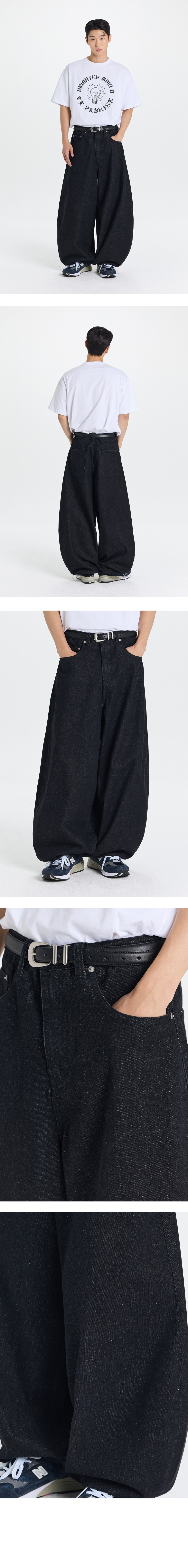 MUSINSA | KICHUL BASIC BALLOON DENIM PANTS (BLACK)