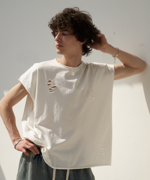 Однотонная винтажная майка (White)