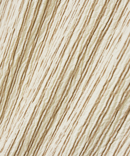 Свободная рубашка в полоску из сирсакера [Beige]