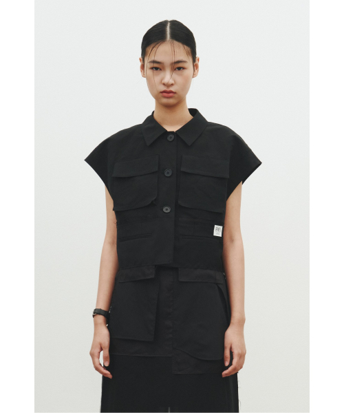 Layered Pocket Vest_RQVAM25580BKX