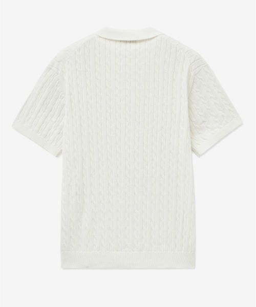 Cable Polo Knit Top (Cream) TNSW5E206CR