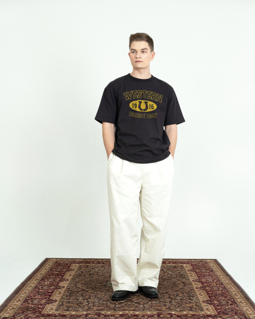 Western Derby Day Semi Over Fit T-Shirts(Vintage Charcoal))