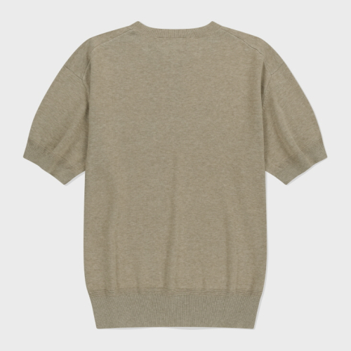 Плотный трикотажный топ с круглым вырезом Light Grey