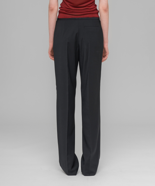 (W) Свободные брюки OFFICE ATTIRE LOOSE CUT SUIT TROUSERS Black