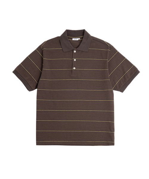 Поло в полоску Crew Multi Stripe (Brown)