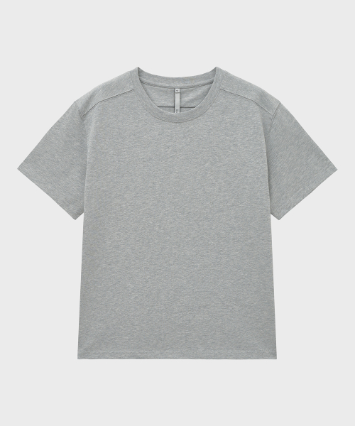 HEAVY COTTON CROP T-SHIRT (MELANGE GRAY)