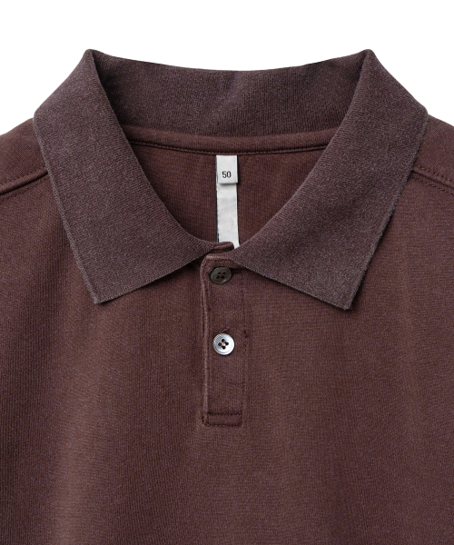 Укороченная футболка поло пигментного окрашивания (Brown)