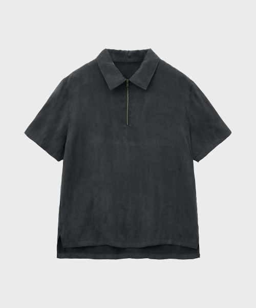 Свободное поло на молнии (Dark Gray)