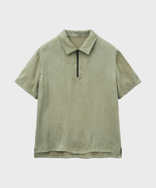 Свободное поло на молнии (Pale Green)